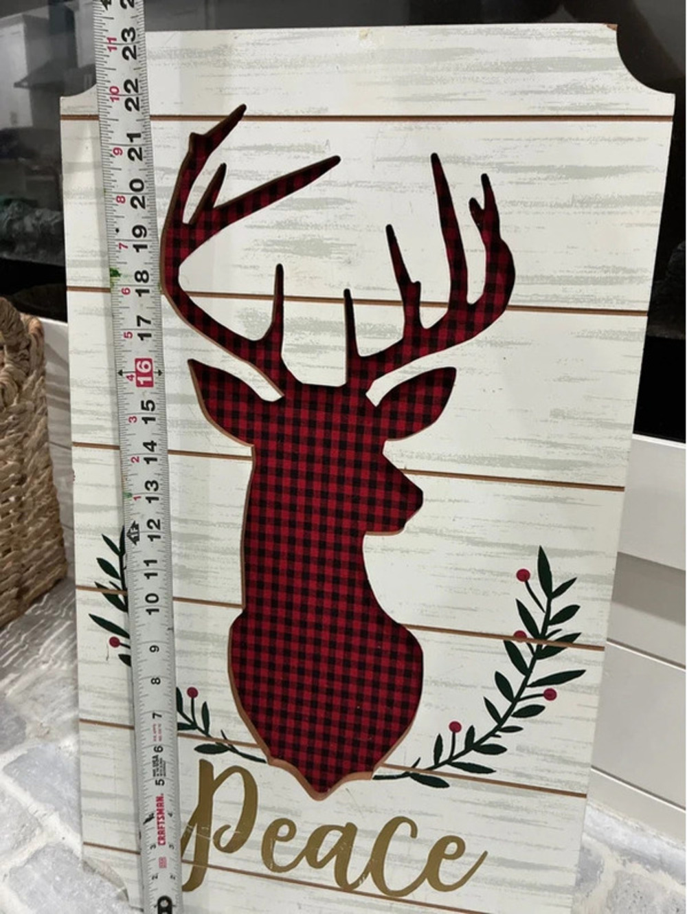 Peace, wood deer sign